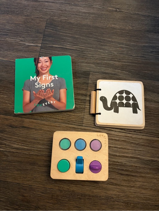 LOVEVERY Other - Lovevery My First Signs Board Book , Sensory Switchboard & Wooden Board Book
